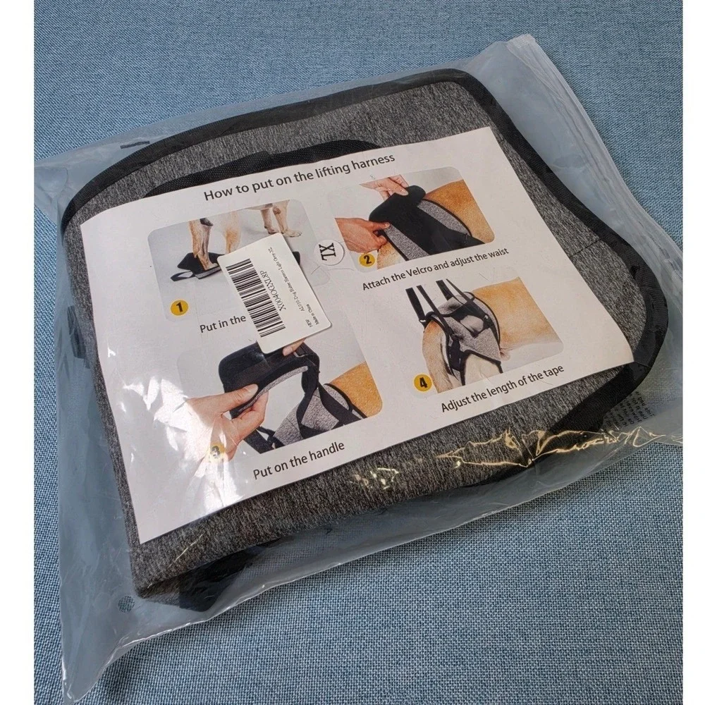 AOOLMOL Dog Lift Harness XL Rear Support Sling for Injured Elderly Dogs Gray